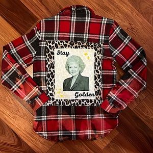 Custom BETTY WHITE distressed Flannel 😅